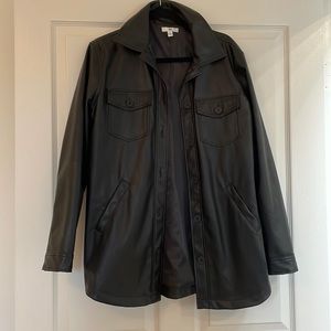 BP - faux leather shacket - small